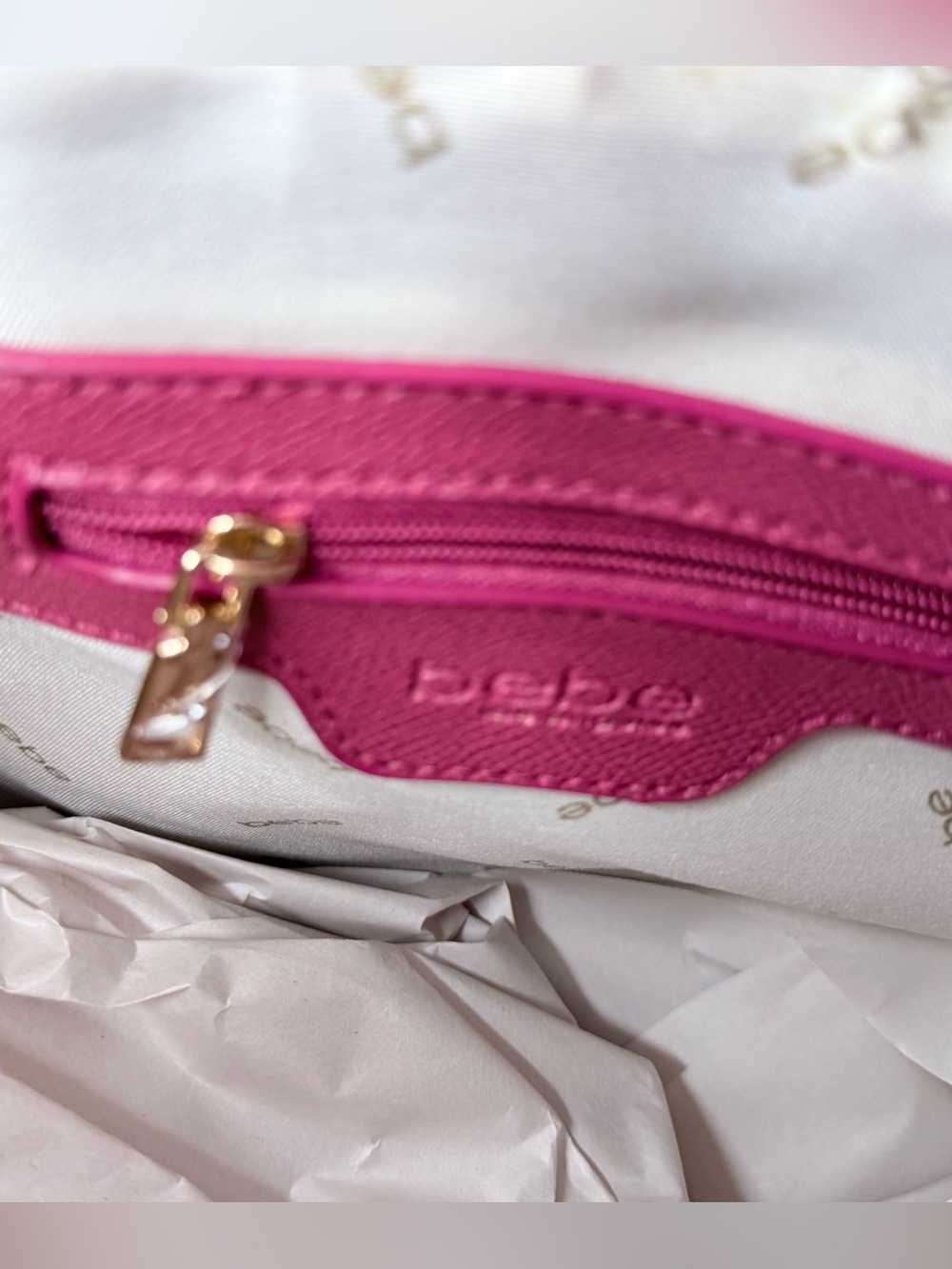 bebe Raspberry Pink Studded Tote - Picture 8 of 13